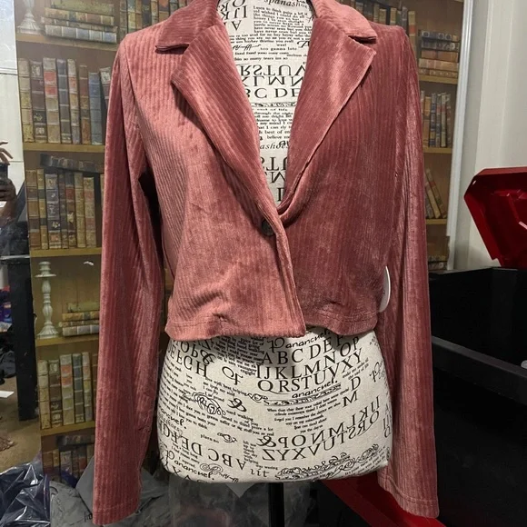 Lost + Wander Women's Corduroy Blazer in Dusty Rose - Picture 4 of 4